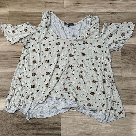 Stitch Fix Don’t Ask Why Cold Shoulder Floral Top Women's One Size - Picture 1 of 2